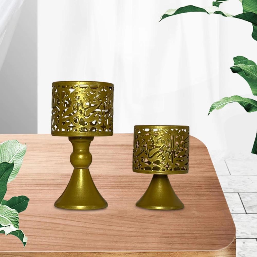 

2Pcs/set Sturdy Desktop Candlestick Ornaments Pedestal Base Round Candle Stands Table Centrepiece 2Pcs/set