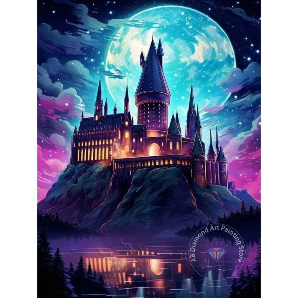Harry Potter Holwarts Castle Picture Diamond Painting Kit 5D DIY Round Diamond Embroidery Handicraft Home Decor