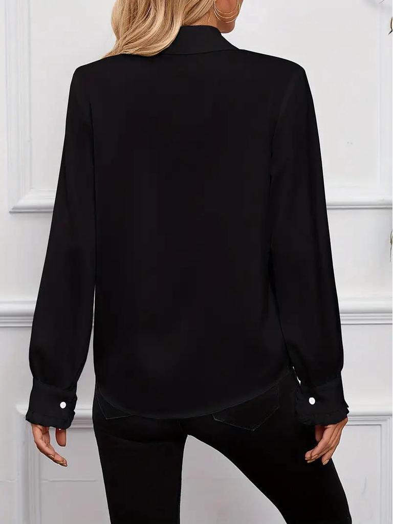 2024 Autumn Women's Ruffle Layered Fashion Shirt