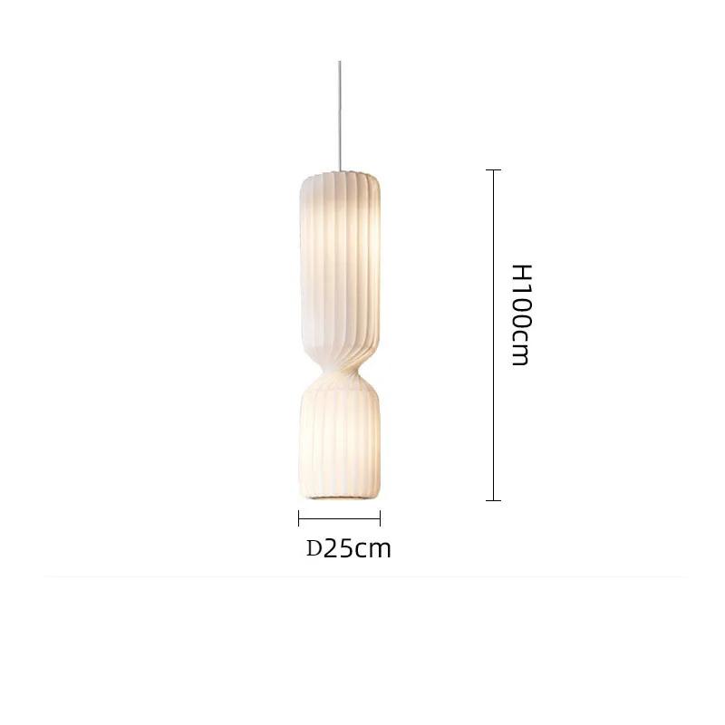 Danish Designer Cylindrical Shape Silk Pendant Lamp for Living Room Duplex Villa Loft Staircase Decor LED Floor Light