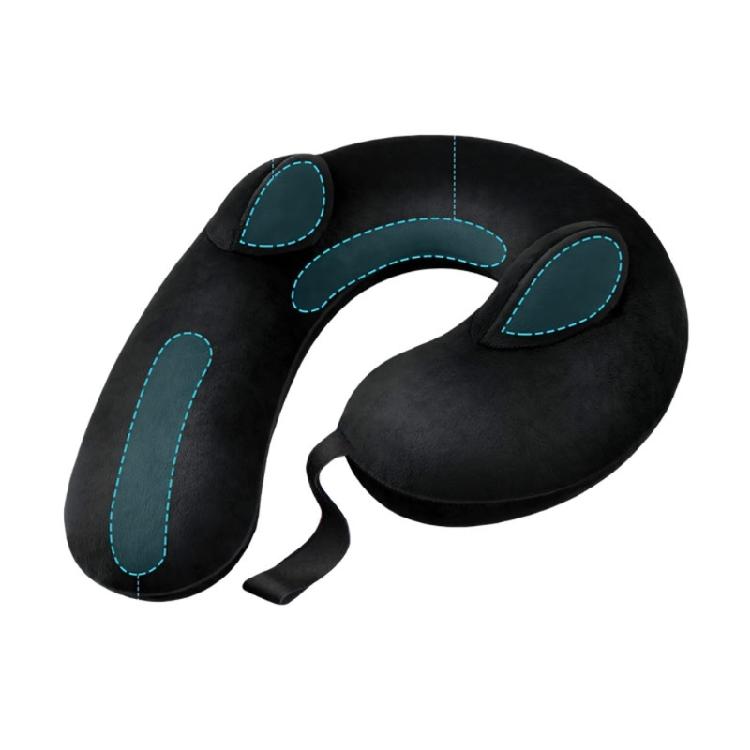 Adjustable Inflatable Neck Relaxation Support Smooth Velvety Cover Travel Neck Pillow For Proper Sleeping Position