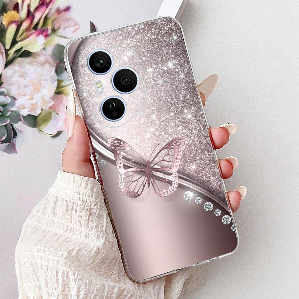 Clear For Honor 400 Pro Case DNP-NX9 Cute Cartoon Cat Fashion Flower Funny Painted Soft Bumper For Honor 400Pro Back Cover Funda