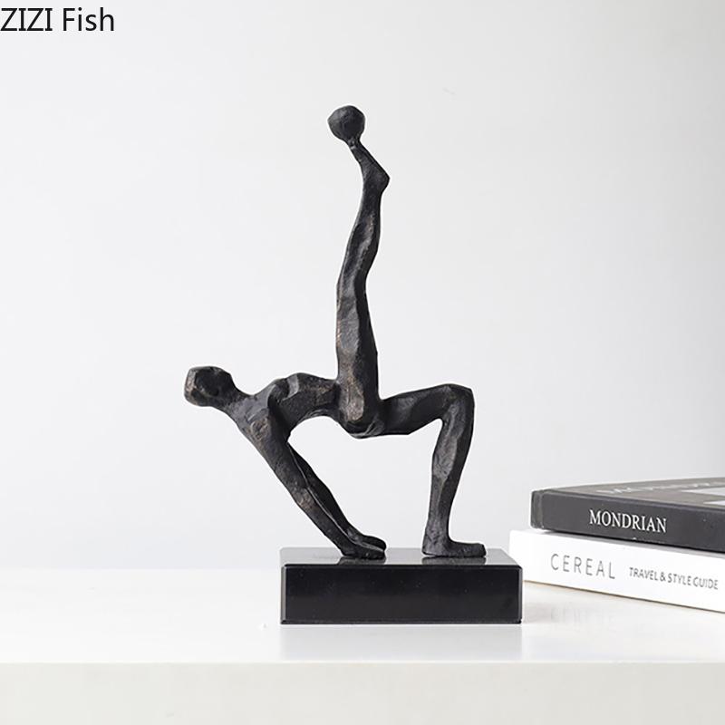 Abstract Figures Statue Desk Decoration Minimalism Athlete Character Sculpture Metal Crafts Ornaments Room Aesthetics Decor