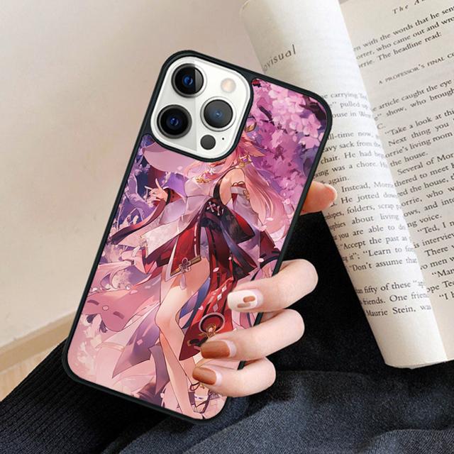 Genshin Impact Yae Miko Phone Case Cover For iPhone 17 Air 16 15 14 plus 12 13 pro max coque Shell Fundas