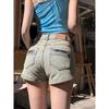 Summer 2025 Women's High-Waisted Stretch Denim Shorts - Slimming A-Line Hot Pants