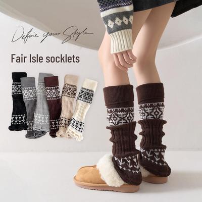 25 Calentadores de Piernas de Punto Acrílico Retro con Forro Polar para Invierno, Engrosados y Adelgazantes, Perfectos para Botas de Nieve