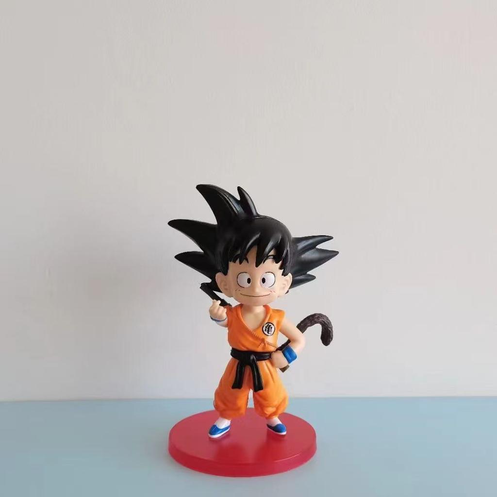 Anime Dragon Ball Childhood Blue Coat Goku Collection Model Cake Decoration Car Statue Children Toy Doll Christmas Gift