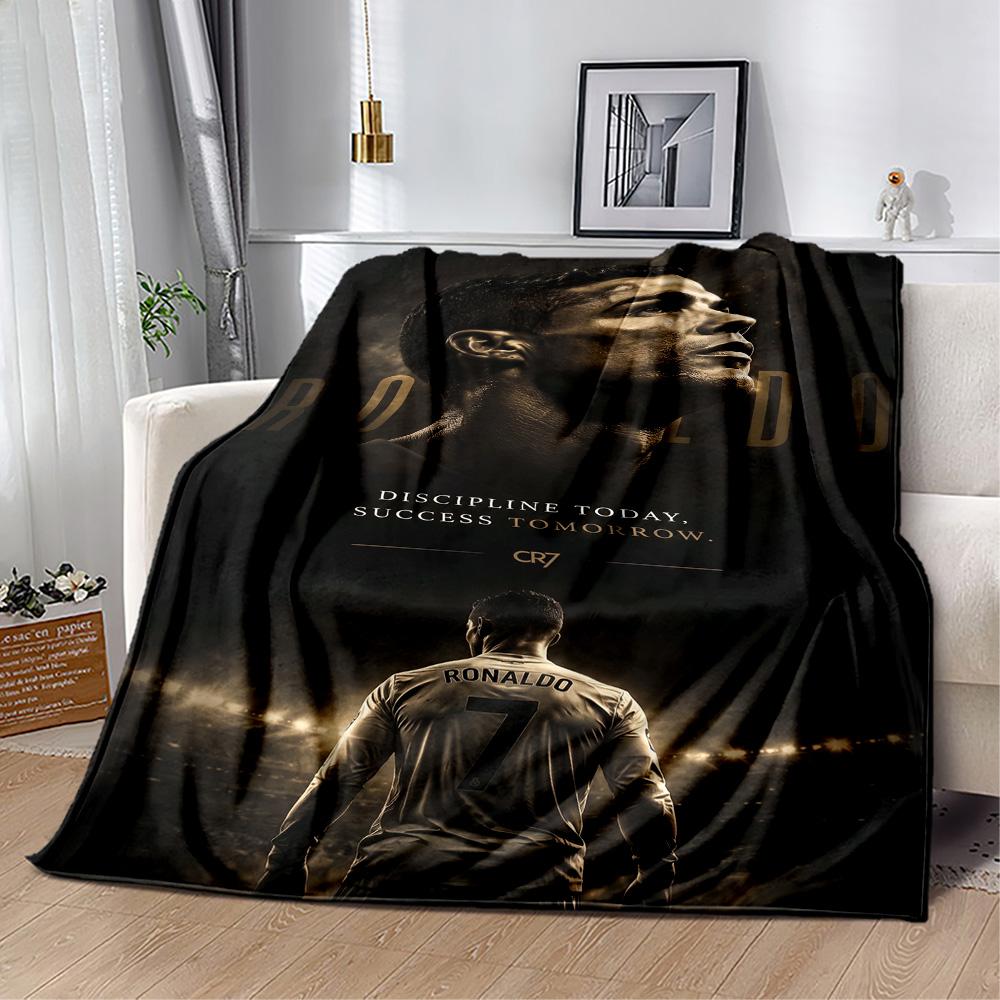 Ronaldo's Legacy Football Blanket Ultra-Soft Suitable for Chair Seaside Bed for All Seasons Digital Print Unique Gift for Family and Friends Camping