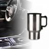 450ml Fahrzeug Beheizter Kaffeebecher mit Zigarettenanzünderstecker Edelstahl Heißwasserflasche 12V zum Erhitzen von Wasser, Kaffee und Tee