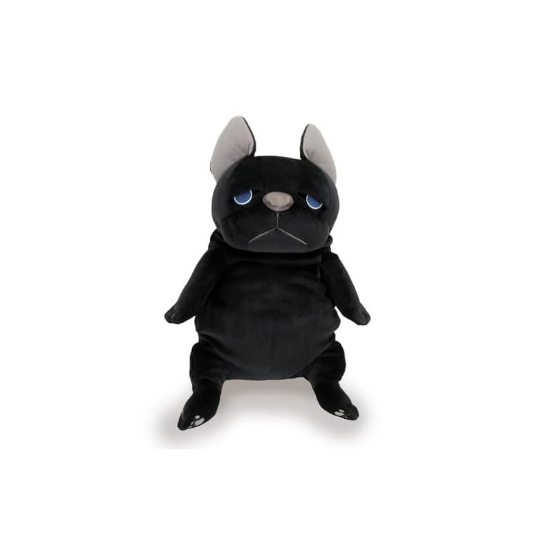 Shinada Global Mochi Series Mochiburu Black (L) 22 x 22 x 30cm Plush Bulldog Animal MOBU-0350B