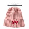 Embroidery Bow Knitted Beanie Cap Cold Proof Kids Knitted Hat cute Baby Knit Hat  Girls