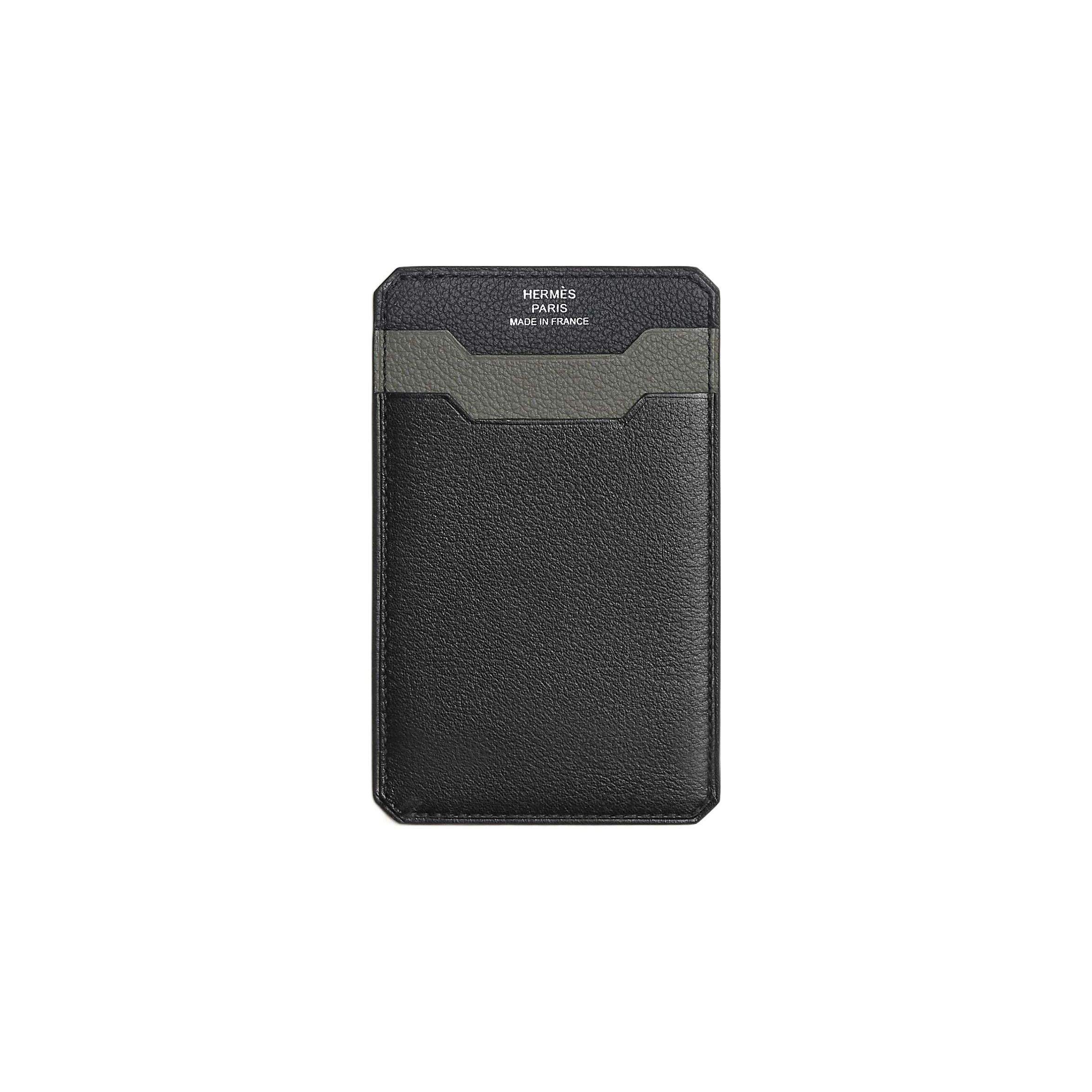

Hermes City Letter Logo Evergrain And Evercolor Calfskin Card Holder Women Card Holder Black Gray H076662CAAG Box Included