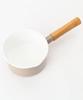 Nodahoro Enamel Made in Color Saucepan, 14cm, Gas/IH Compatible, Single-Handed Pot, Japan, Beige, CL-14NBE