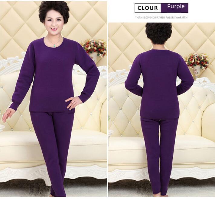 Men's Plus Velvet Thickened Thermal Underwear Set for Middle-aged and Elderly - High-collar Autumn Top and Pants