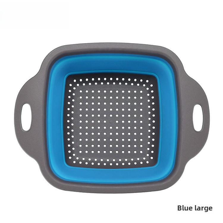 Collapsible Square Drain & Fruit Basket 2-Piece Set