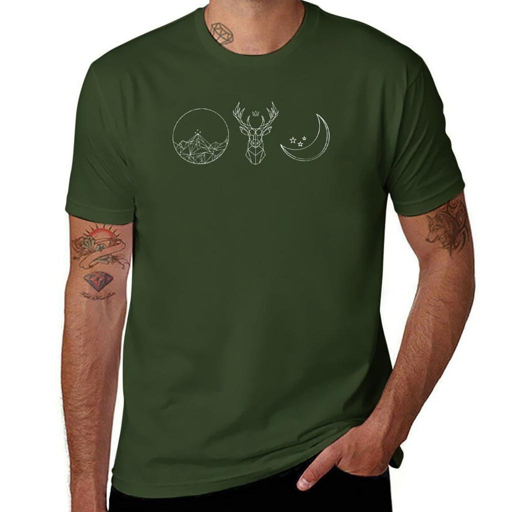 ACOTAR Throne of Glass Sarah J Maas logos Tshirt anime oversized plain t shirts men