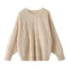 Women's Round Neck Crochet Cashmere Sweater - Soft, Warm, Fashionable Knit for Spring & Autumn