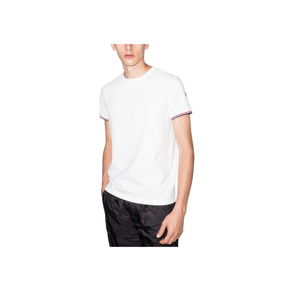 Moncler Solid Color Round Neck Slim Fit Short Sleeve T-Shirt Men Tops Gray White K1-091-8C71600-87296-004