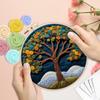 CHENISTORY Paquete de Fieltrado con Lana Árbol de la Vida Kit de Pintura de Fieltrado con Lana con Kit de Bordado Divertido DIY Aguja de Fieltro Marco de 20x20cm