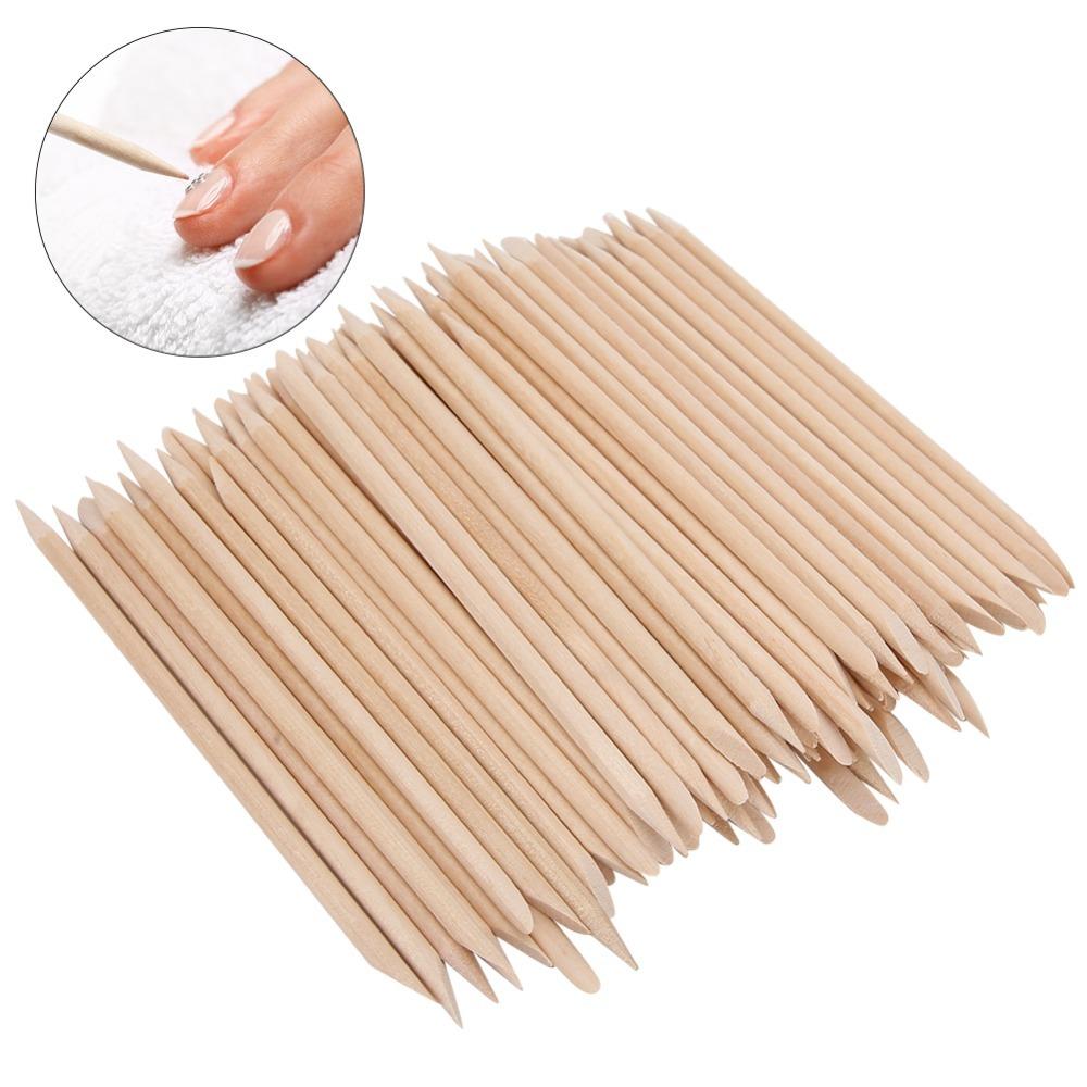 200pcs Double Heads Cuticle Pusher Wooden Stick Wooden Nail Stick Wooden Cuticle Pusher Manicure