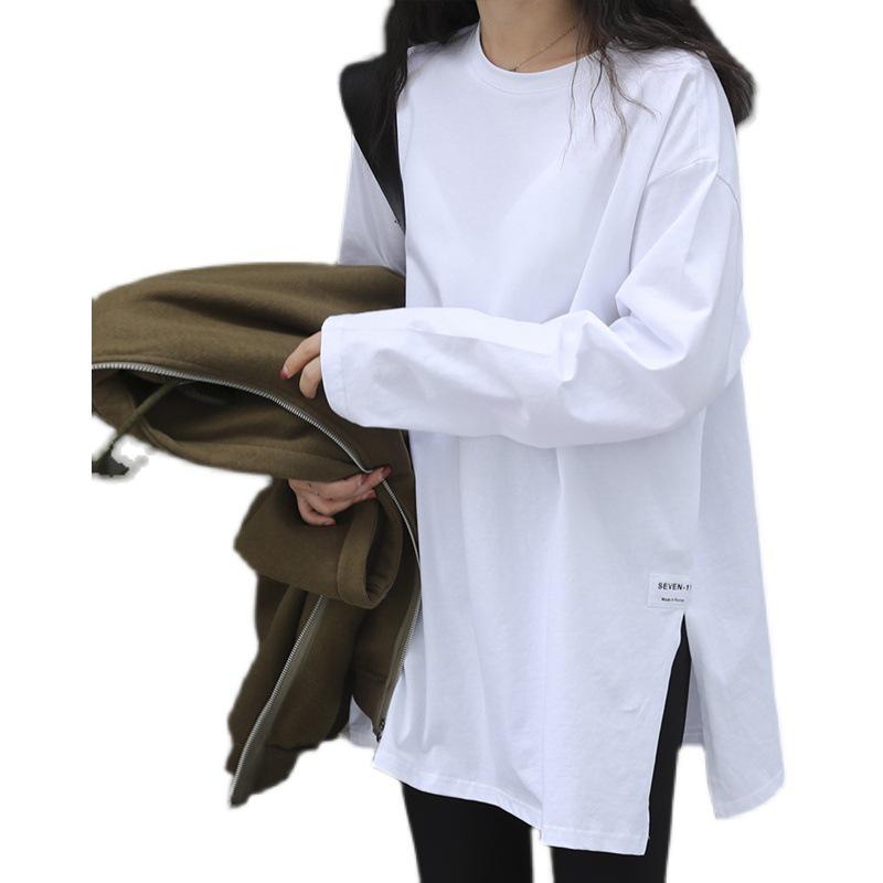2023 Autumn Women's Korean Style Color Block Long Sleeve Top