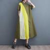 Loose Patchwork Casual Simple Commuting Sweet Short Sleeved Dress