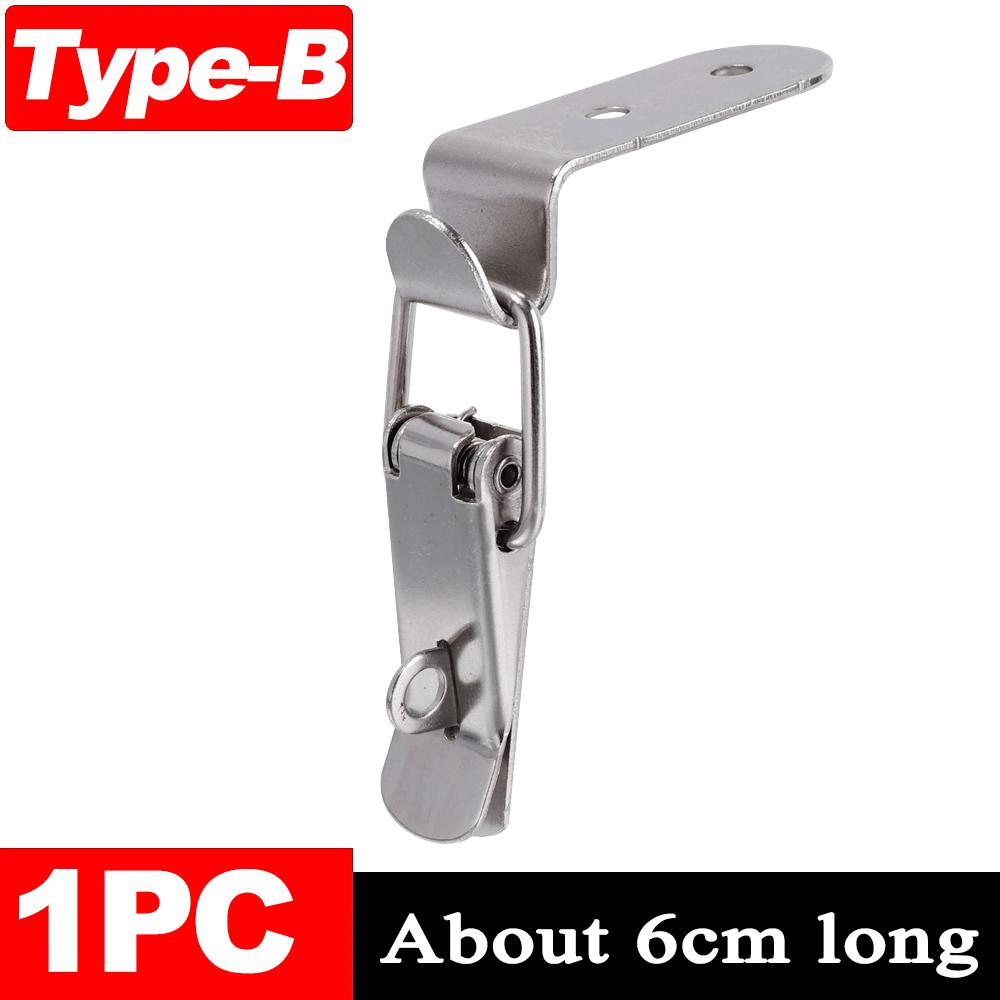 1/12Pcs 90 Degree Duck-mouth Buckle Hook Lock Silver Metal Spring Hasp Latch Catch Clamps Wooden Box Loaded Draw Clasp Hardware