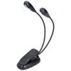 LED Book Light Eye Protecting 360 Degrees  Rotatable White Light Double Pole 4 Lamp Beads Reading Lamp with Clip for
