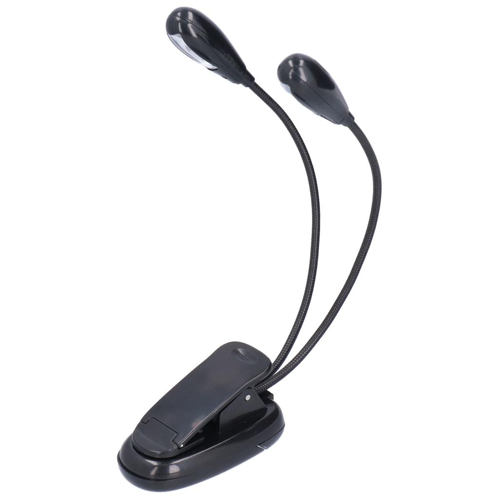 LED Book Light Eye Protecting 360 Degrees Rotatable White Light Double Pole 4 Lamp Beads Reading Lamp with Clip for