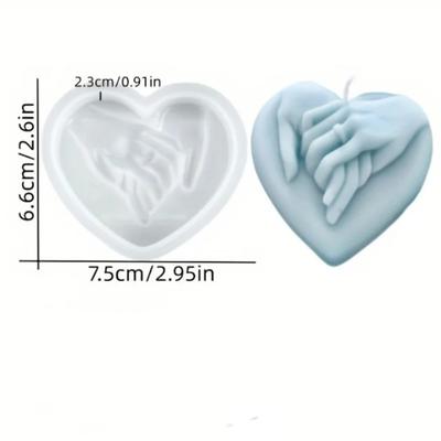 Silikonowe formy do świec w kształcie serca 3D DIY Na mydło domowe DIY, Zaręczyny, Walentynki Materiały do robienia świec Rękodzieło Prezent