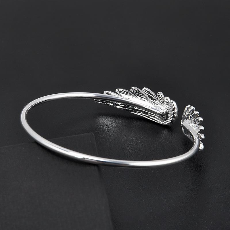 Korean-Style Angel Wings Rhinestone Bangle Bracelet