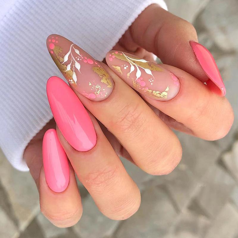 24 Piezas Negras Desmontables Almendra Francesas Cobertura Completa Uñas Postizas Con Líneas Plateadas de Mariposa Stiletto Press On Nails Para Manicura DIY