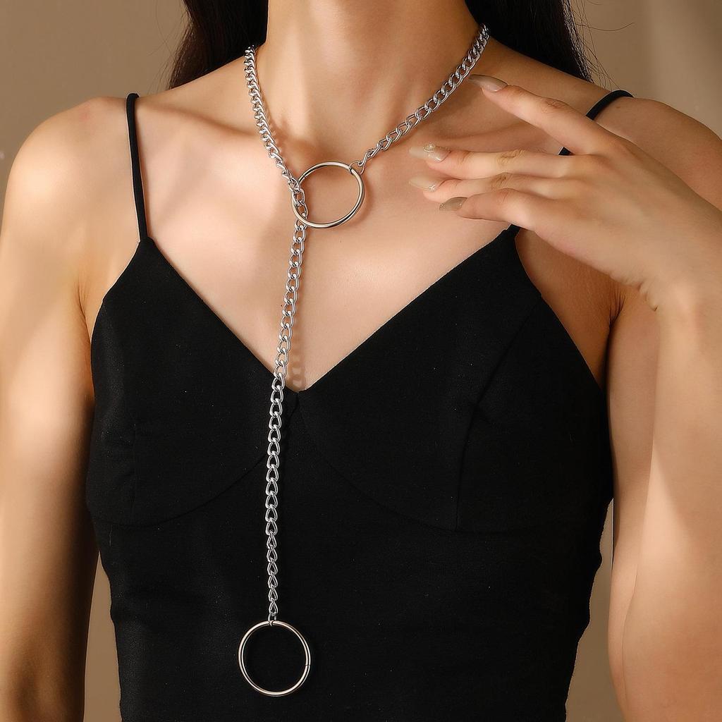 Unisex Punk Metalowy Łańcuch Naszyjnik W Kształcie Y: Retro, Trendy, Wszechstronny dla Par