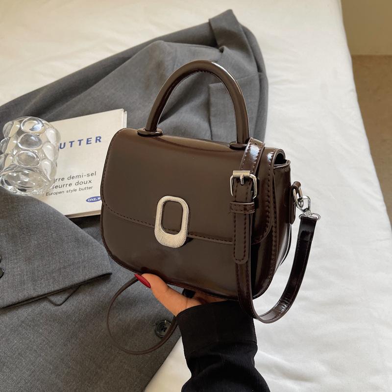 Fashion Niche Simple Temperament PU Portable Small Square Bag Women's Commute Advanced Sense Versatile Messenger Bag