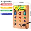 Spielzeug Spielzeug Montessori Holz Activity Board mit 8 LED-Lichtschaltern, Sensorischer Lichtschalter Reise für Baby und Kleinkind ab 1 Jahr