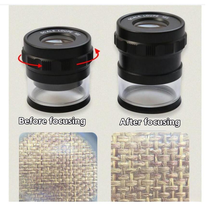 10-fache HD-Zylinderlupe mit Licht, verschiedene Messskalen, tragbar, USB-Ladefunktion, optische Lupe