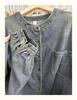 Xiao Wang's Retro Denim Round Neck Oversized Casual Jacket