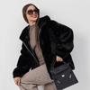 Women's Environmentally Friendly Plush Jacket Medium and Long Artificial Fur Thickened Thermal Hooded Imitation Mink Fur Coat