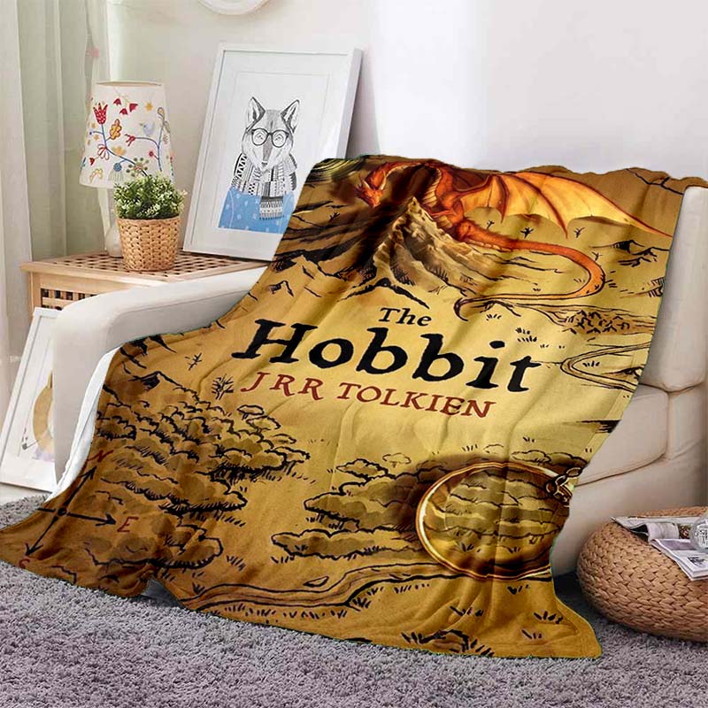 L-Lord of the Rings Movie Print Flannel Blanket Soft Warm Throw For Sofa Bedroom Home Decor Fantasy Film Fan Birthday Present