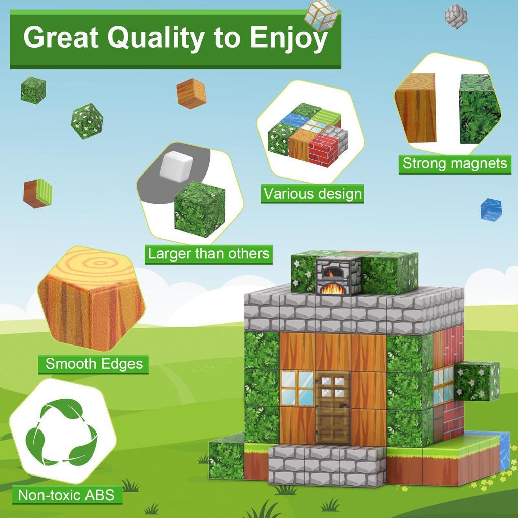Primeval Forest 3D Magnetic Block Set for Kids - Educational Toy