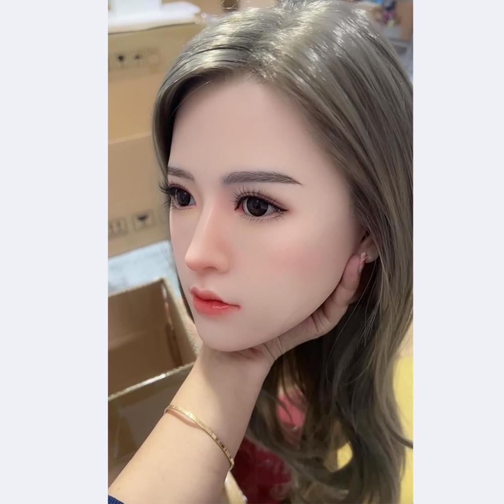 100% Silikonkopf Standardperücke Geeignet für 130-180CM Sexpuppenkörper 2 Verbindungsmethoden Sexspielzeug Mannequins Silikonköpfe GJ051