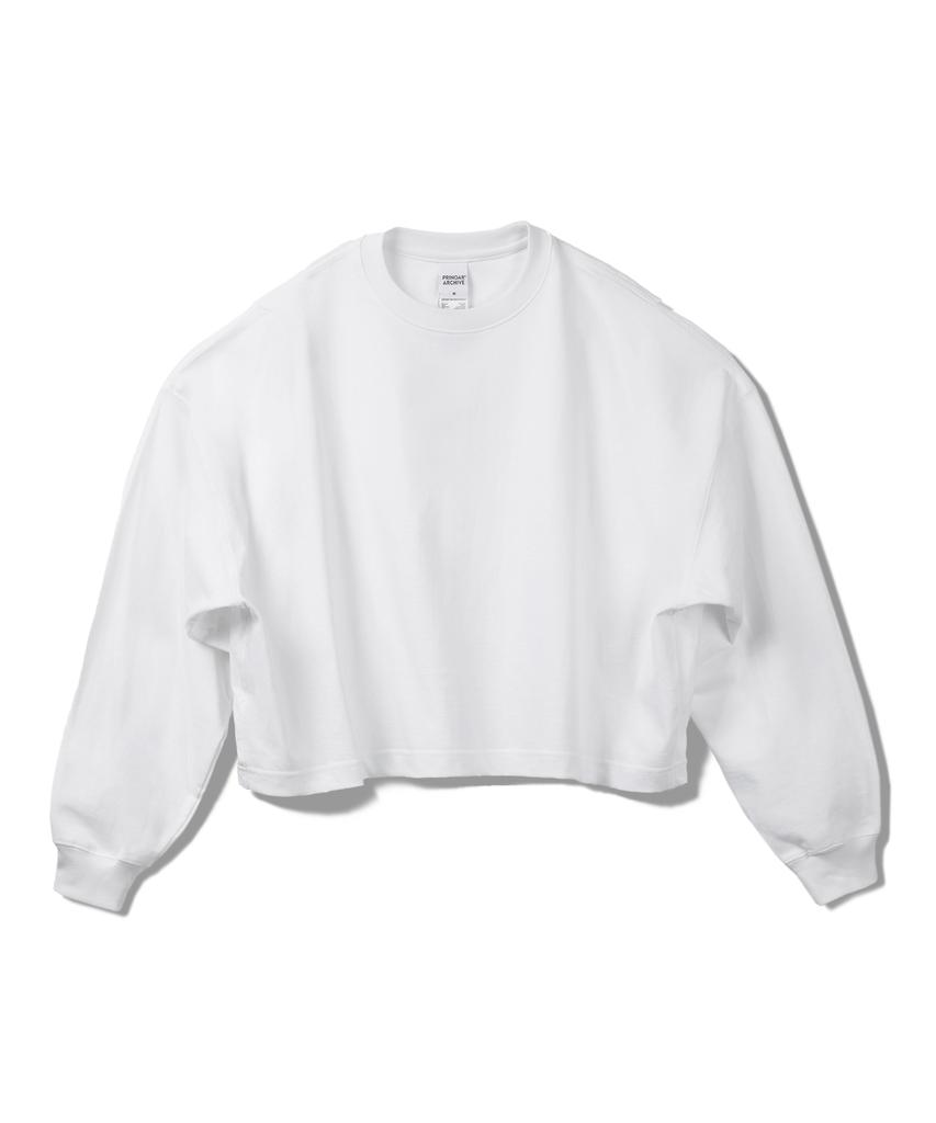 PRINOAR Refined Hughes Heavyweight Crop Long Sleeve T-Shirt - White