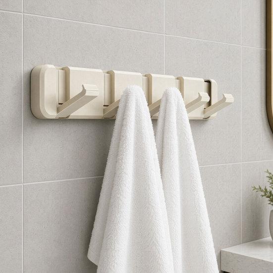 Fold Flat Coat Rack Over The Door Hanger Hooks Foldable No Drilling Adhesive