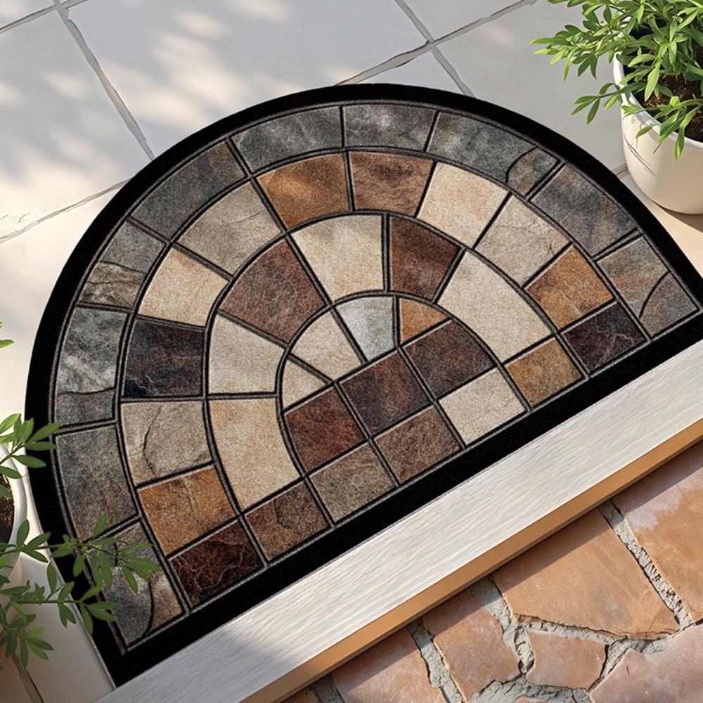 Anti-Slip Entrance Rug Crystal Velvet Entry Door Mat Durable Floor Mat  Balcony Style 4