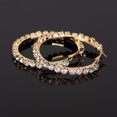 Elegant Ladies Crystal Rhinestone Earrings Women Hoop Earrings Fashion Jewelry Earrings For Women KTJ