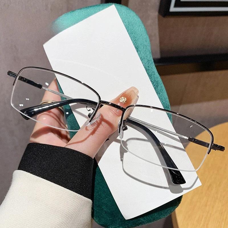 Metal Neutral Optical Finished Anti Blue Light Glasses Ultra Light Protective Eyeglass Lenses Elastic Eyeglass Frame
