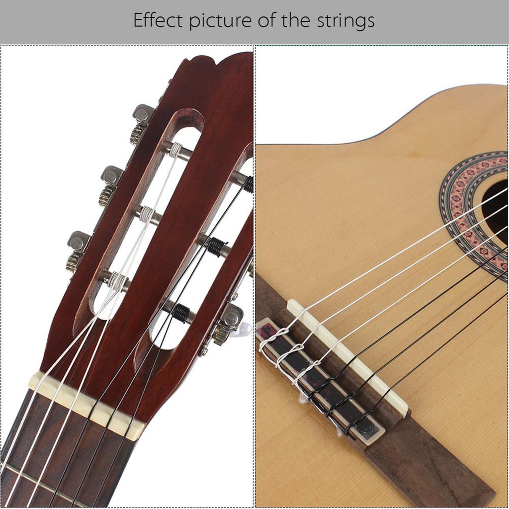 Black Nylon Core Silver Plated Copper Wound 1st 6th(.028 .043) 6pcs Classical Guitar Strings String Set