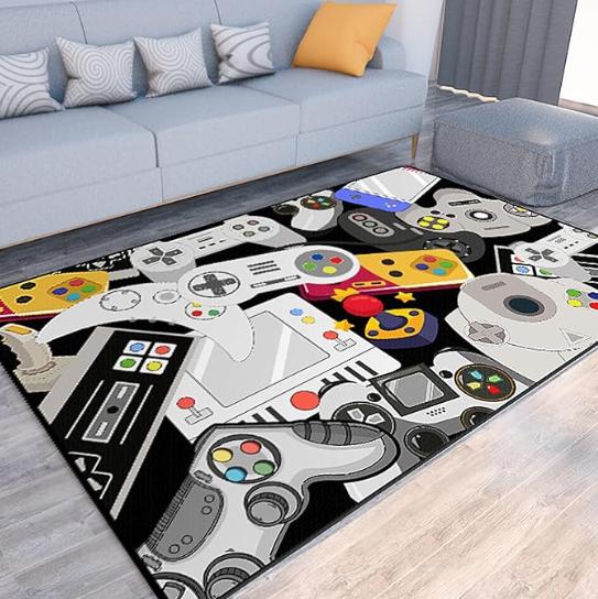 

Gaming Area Rug Teen Boys Carpet 3D Gamepad Bomb Background Game Controller Game Room Gaming Room Boys Girls Bedroom Living Room 40x60cm