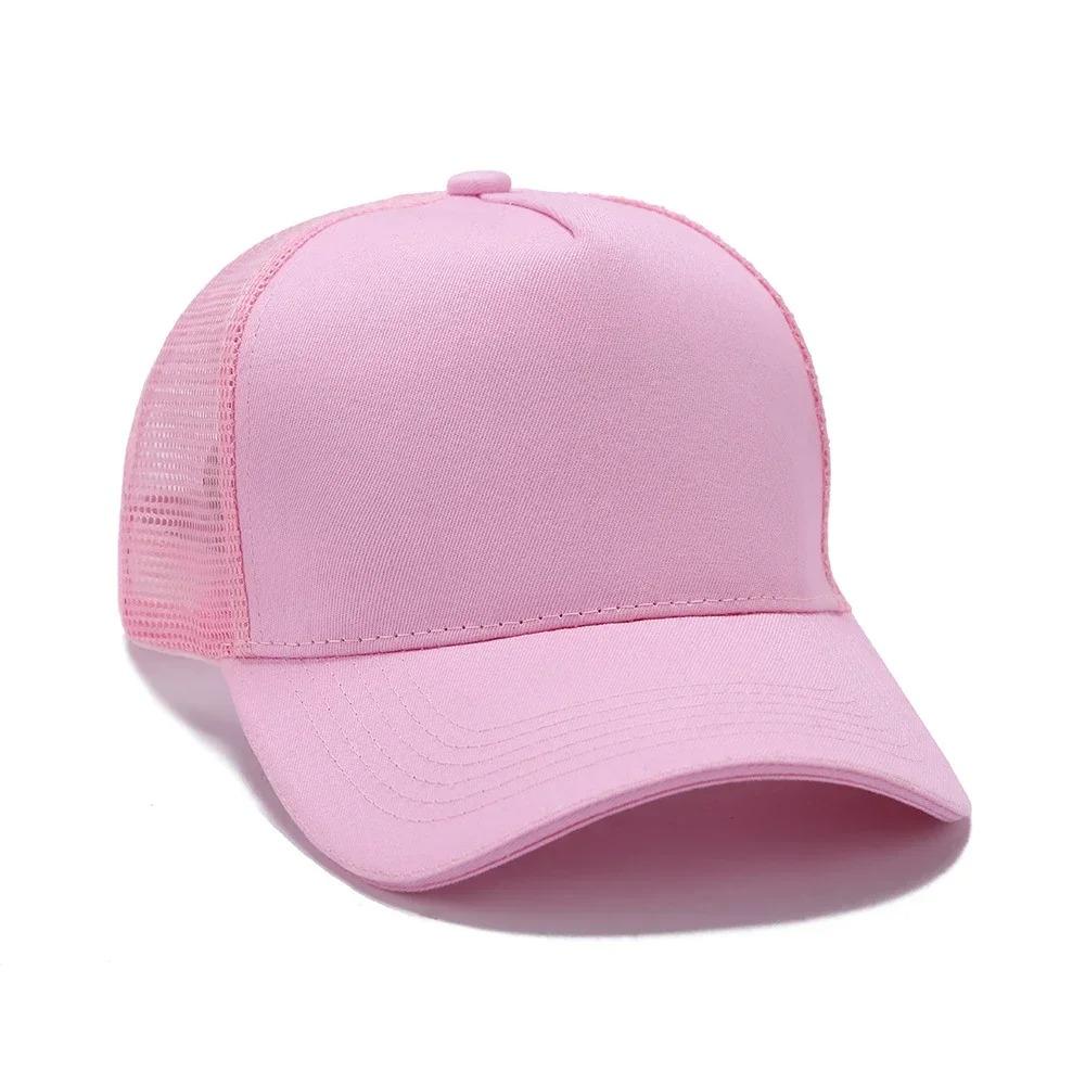 1Pc New 5 Pane Mesh Baseball Cap Adult Hip Hop Curved Snapback Hats Summer Sunshade Sun Hat Simple Trucker Cap Advertising