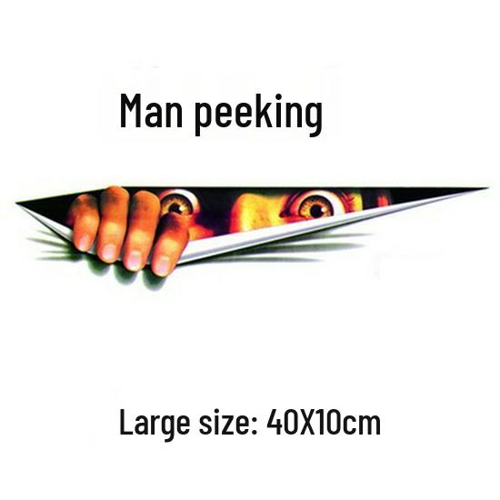 3D Stereo Peeping Eyes Car Decal - Realistic Personality Sticker Small (20x6cm)